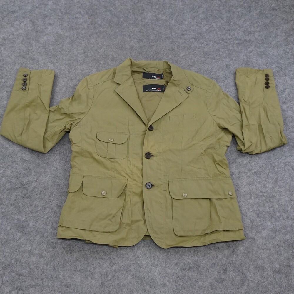 RLX Ralph Lauren 2 Piece Jacket Vest Womens Large Olive Green Khaki B